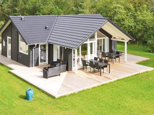 an overhead view of a house with a deck at 6 person holiday home in Oksbøl-By Traum in Oksbøl