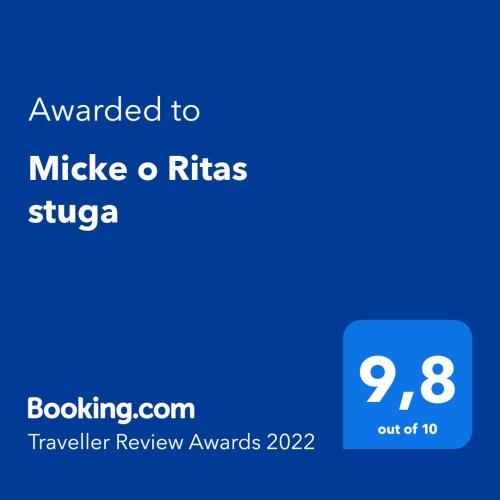 a screenshot of a cell phone with the text awarded to music o riesias at Micke o Ritas stuga in Björkliden