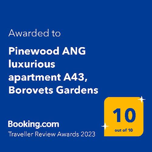 a sign that readspared to pine wood antiquivirus appointment at Pinewood ANG luxurious apartment A43, Borovets Gardens in Borovets