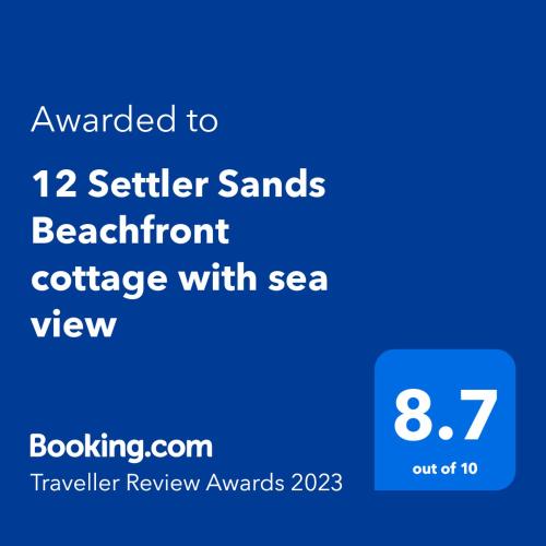 12 Settler Sands Beachfront cottage with sea view