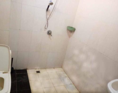 a bathroom with a shower with a toilet and a sink at dgraciasguezt in Pangandaran