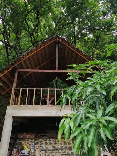 a roof of a building with trees in the background at Glenview hotel & homestay in Kandy