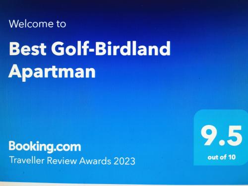 Certifikát, ocenenie alebo iný dokument vystavený v ubytovaní Best Golf-Birdland Apartman