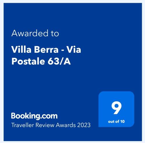 a screenshot of a cell phone with the text awarded to villa benariavia at Villa Berra - Via Postale 63/A in Berra