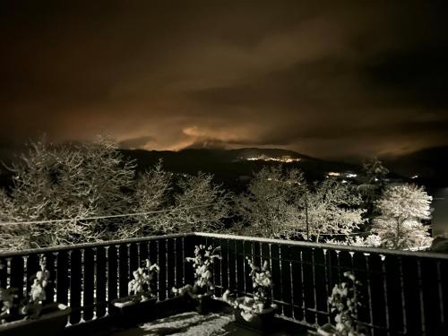 a black and white photo of a mountain at night at B & B CA’ D’ OLINA in Pavullo nel Frignano