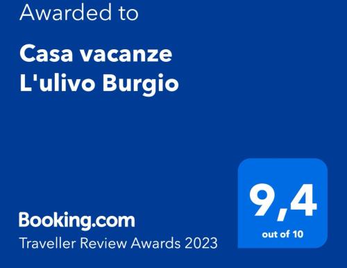 Certificato, attestato, insegna o altro documento esposto da Casa L'ulivo Burgio Nature view