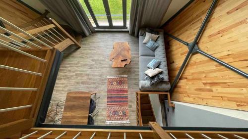 an overhead view of a living room in a house at MYDN GROUP KONUK EVİ in Göktürk