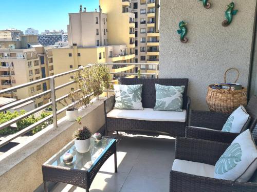 Apartamento Boulevard Poniente tesisinde bir balkon veya teras