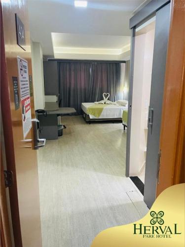 a view of a hospital room with a bed at Herval Park Hotel in Ponta Porã