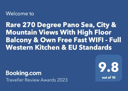 a flyer for a pamona sea and mountain views with high floor bakery at Rare Panoramic Sea, City & Mountain Views - XXL Balcony - Free Fast WIFI - Pool - City Garden Tower 2317 in Pattaya South