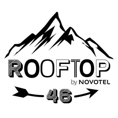 a mountain logo with the words roof top by november at Novotel Annemasse Centre - Porte de Genève in Annemasse