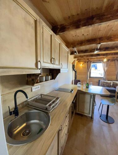 a kitchen with a sink and a counter top at Family home MASA in Žabljak