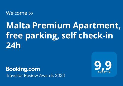 Certifikat, nagrada, logo ili neki drugi dokument izložen u objektu Malta Premium Apartment, free parking, self check-in 24h