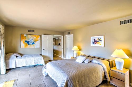 a bedroom with two beds and two lamps at Carefree Casita with Outdoor Pool and Mountain View! in Carefree