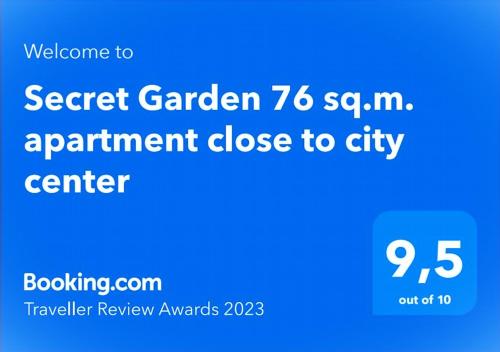 Certifikát, hodnocení, plakát nebo jiný dokument vystavený v ubytování Secret Garden 76 sq.m. apartment close to city center