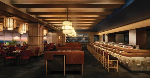 a rendering of a restaurant with tables and chairs at Caesars Atlantic City Hotel & Casino in Atlantic City