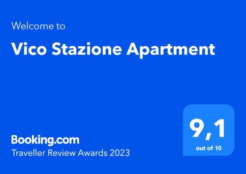 a blue sign with the text welcome to vico stanford appliance appointment at Vico Stazione Apartment in Uta