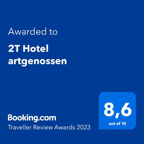 2T Hotel Artgenossenに飾ってある許可証、賞状、看板またはその他の書類