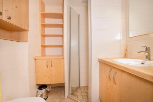 a bathroom with a sink and a toilet at Appartement Wiesberger 62 Top 6 in Königsleiten