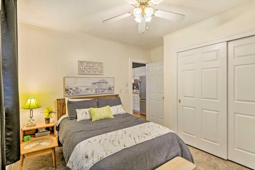 a bedroom with a bed and a ceiling fan at Centrally Located Mohawk Apt about 14 Mi Nexus Center 