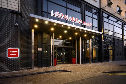 a building with a sign on the front of it at Leonardo Hotel Southampton in Southampton