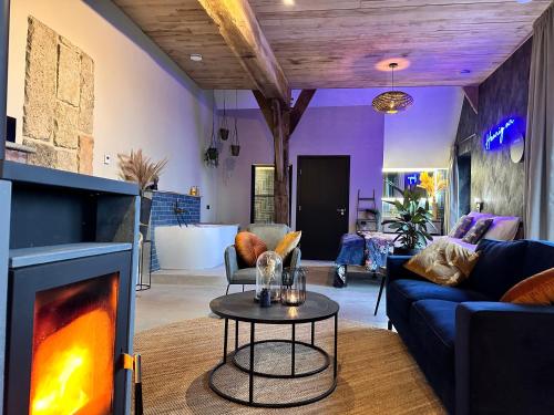 Khu vực ghế ngồi tại Landgoed Lodges Scholten Linde