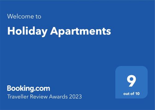 a screenshot of the holiday appointments website with a blue background at Holiday Apartments Vítězná 1256/36 in Karlovy Vary
