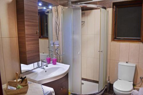 A bathroom at ΤΟ ΠΕΤΡΙΝΟ - Καλοκαιρινό Σπίτι κοντά στα Σύβοτα - ΦΑΣΚΟΜΗΛΙΑ