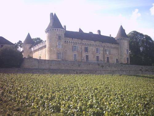 a large building with a field of flowers in front of it at Le Lodge du Parc in Beaune