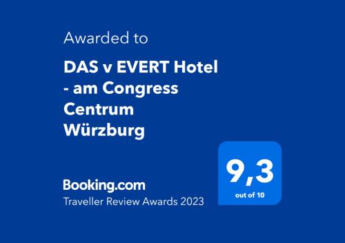 ヴュルツブルクにあるDAS v EVERT Hotel - am Congress Centrum Würzburgの青いスクリーンが付いたDas vイベントホテルのスクリーンショット