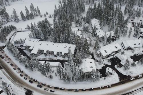 an aerial view of a resort in the snow at Tavern Inn #15 in Olympic Valley