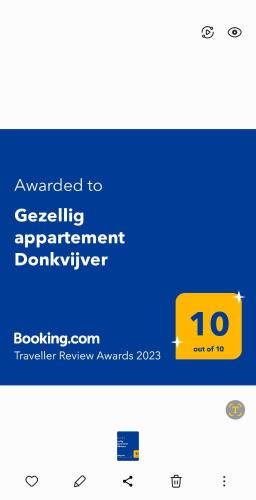 Gezellig appartement Beveren-Waas Donkvijverに飾ってある許可証、賞状、看板またはその他の書類