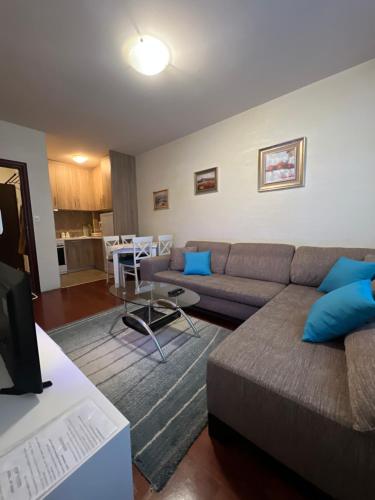 a living room with a couch and a table at Sweet Apartments in Žabljak