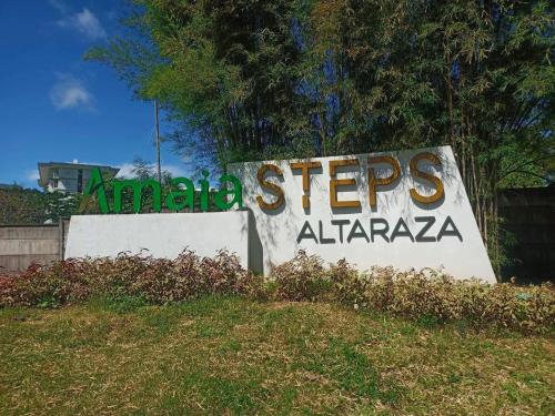 a sign that reads steps at algaraza at Staycation AMAIA SJDM in Tunkong Manga