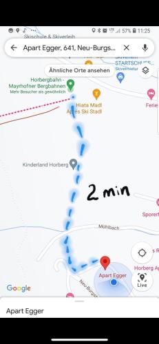 a screenshot of a google maps page at Apart Egger in Schwendau
