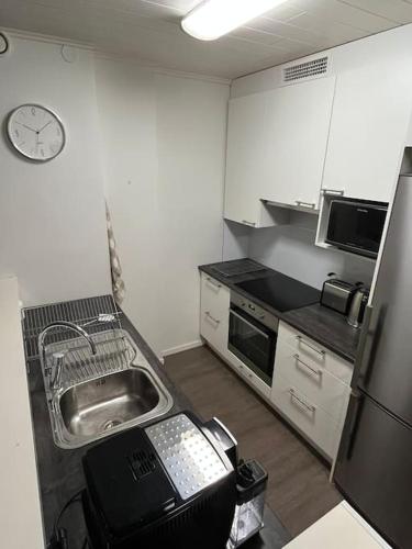 Kuchyň nebo kuchyňský kout v ubytování Cozy fully equipped apartment