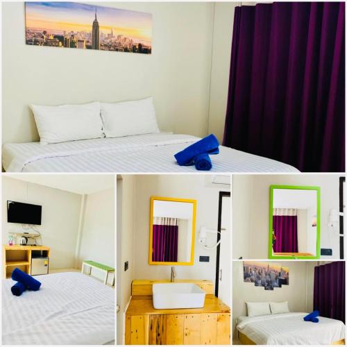 Cama o camas de una habitación en ที่พักบ้านเก๋ เกาะล้าน