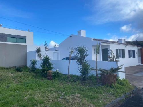 a white house with plants in front of it at Tesouro do Atlântico in Ponta Delgada