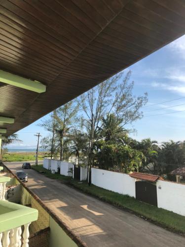 a view from the balcony of a house at Apartamento Frente para o mar in Ilha Comprida