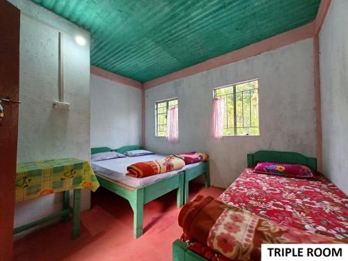 Katil atau katil-katil dalam bilik di Odyssey Stays Nongriat - 3Kms trek from Main Road