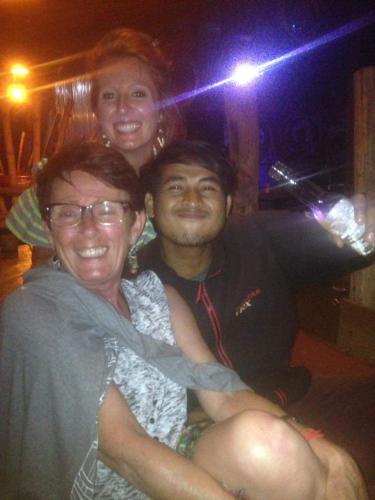 two women and a man posing for a picture at Banlung Mountain View Treks & Tours in Banlung