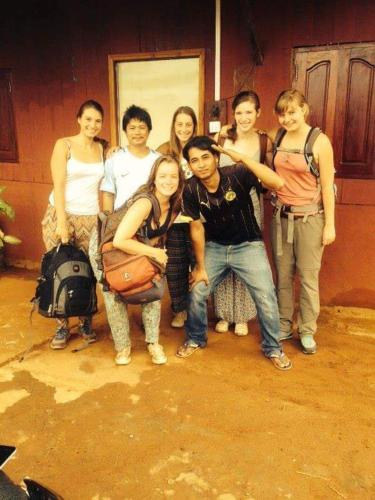 a group of people posing for a picture at Banlung Mountain View Treks & Tours in Banlung