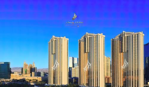 a rendering of a city skyline with tall buildings at Amalz Balcony Suites at Mgm Signature ! in Las Vegas