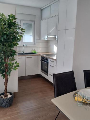 Kuchyňa alebo kuchynka v ubytovaní Apartment Adria Relax with private heated pool
