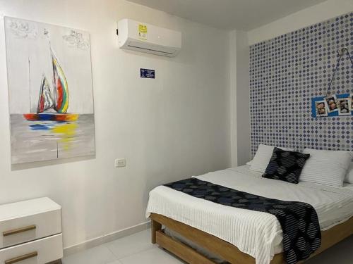 Giường trong phòng chung tại Cabaña Coveñitas 5