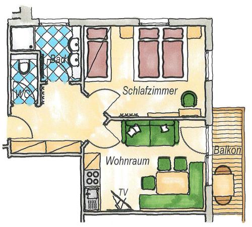 a floor plan of a house at Der Erlenhof in Grossarl