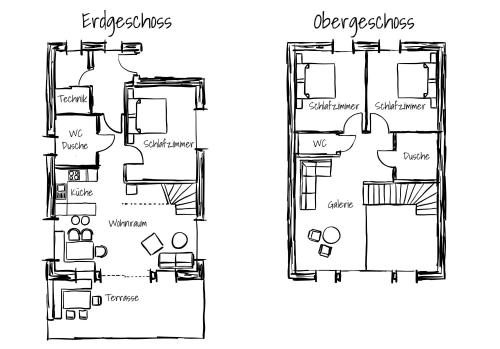 a rendering of the floor plans for a house at Ferienhaus Oberschindlberg in Lunz am See