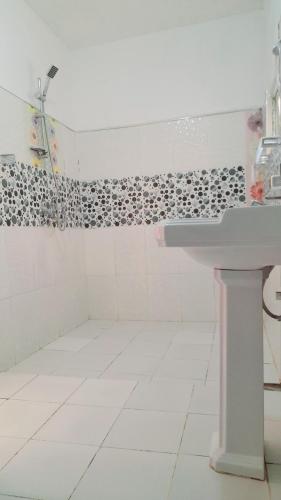 a bathroom with a sink and a shower at Bel View Guest House in Haputale