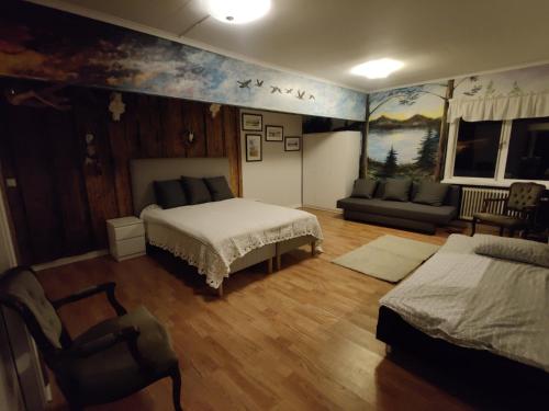 Cama o camas de una habitación en Säfsen Stay
