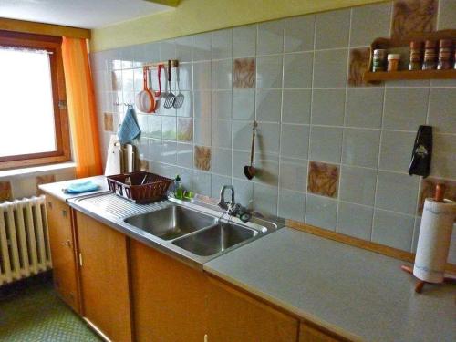 內貝爾的住宿－Friedrichs-5-EZ，厨房配有水槽和台面